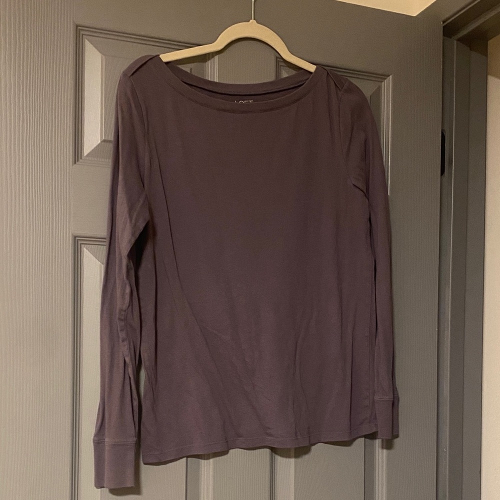 LOFT Purple Long Sleeve Shirt 100% cotton